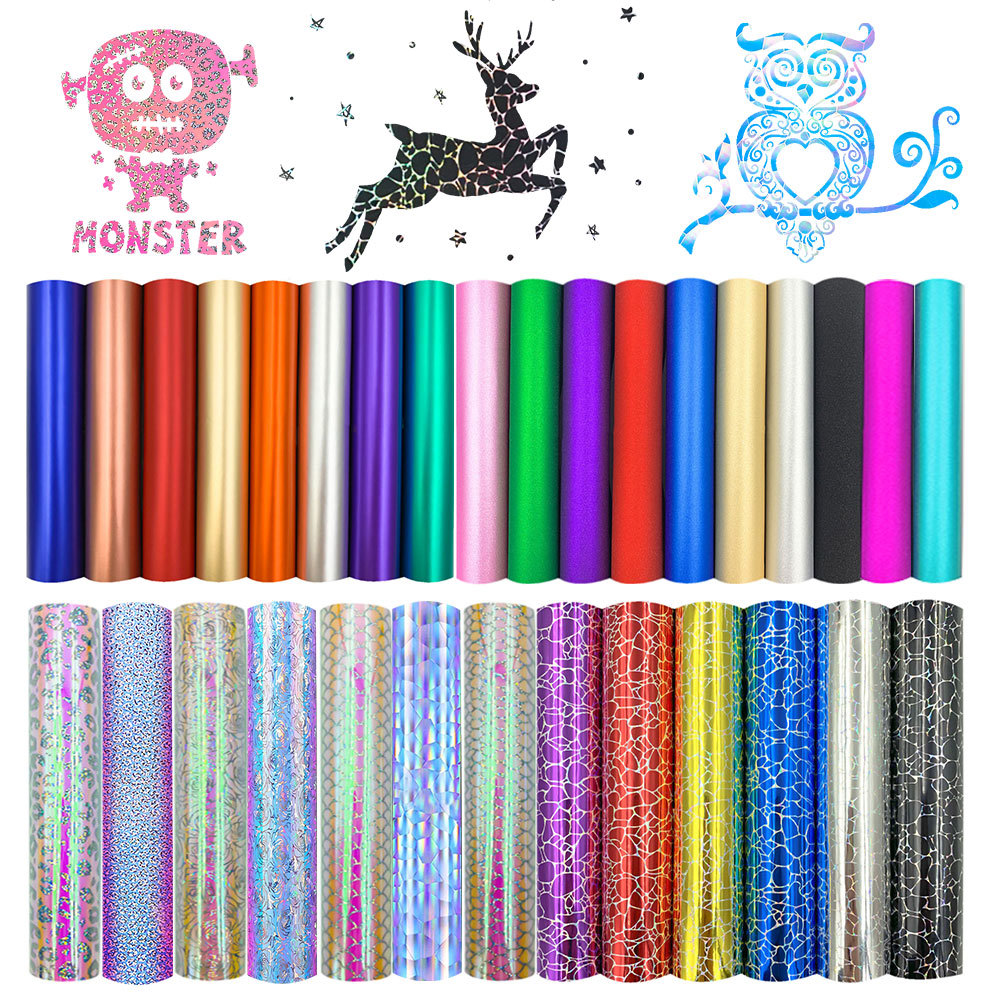 Glitter Vinyl Roll - Holographic Glitter Adhesive Craft Vinyl Film