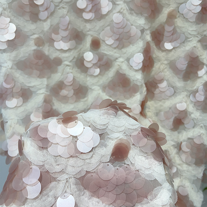 Crystal Mesh Fabric - Mesh Base Cloth Sequin Embroidery Fabric