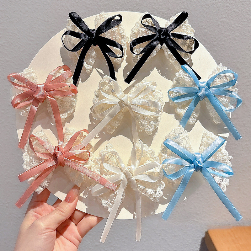 2Pcs Elegant Lace Bow Hairpins - огляд і ціна Lace Ribbon Trim