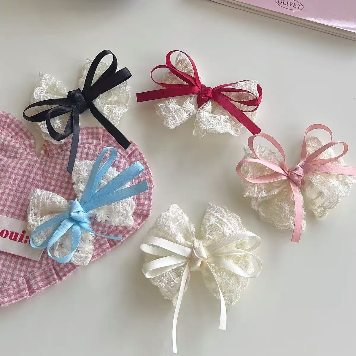 2Pcs Elegant Lace Bow Hairpins - огляд і ціна Lace Ribbon Trim