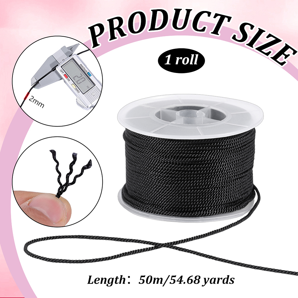 54.68 Yards Black Twisted Cord - огляд і ціна Cord Trim Twisted