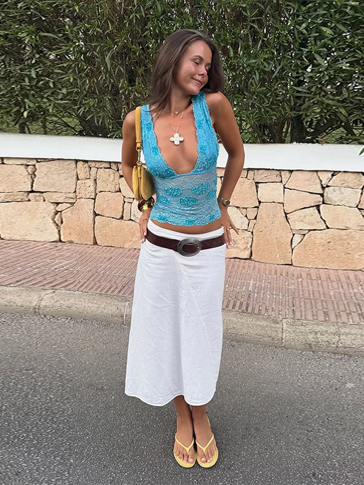 Sexy Sequined Vest Skirts Suit - огляд і ціна Lace Ribbon Trim