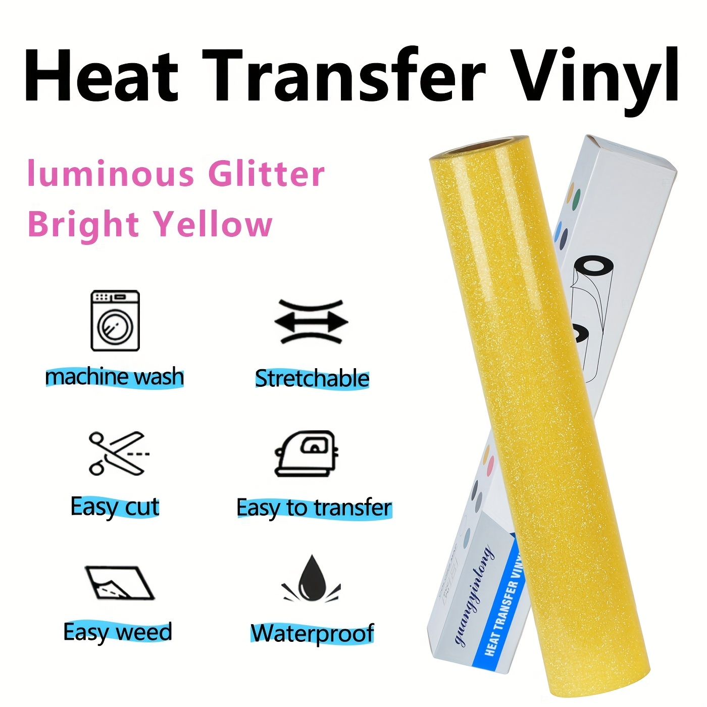 Glitter HTV Heat Transfer Viny - огляд і ціна Glitter Vinyl Roll