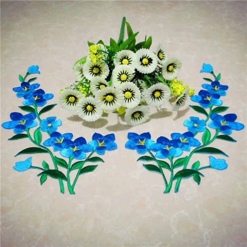 1/2pcs Nice Blue Flower Patch  - огляд і ціна Applique Patch Flower