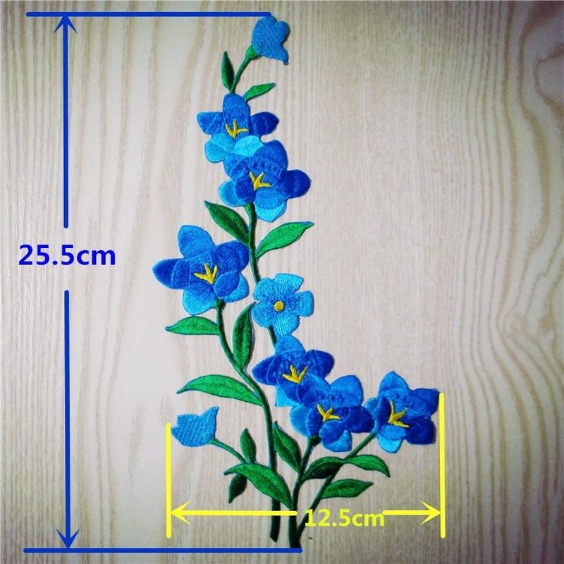1/2pcs Nice Blue Flower Patch  - огляд і ціна Applique Patch Flower