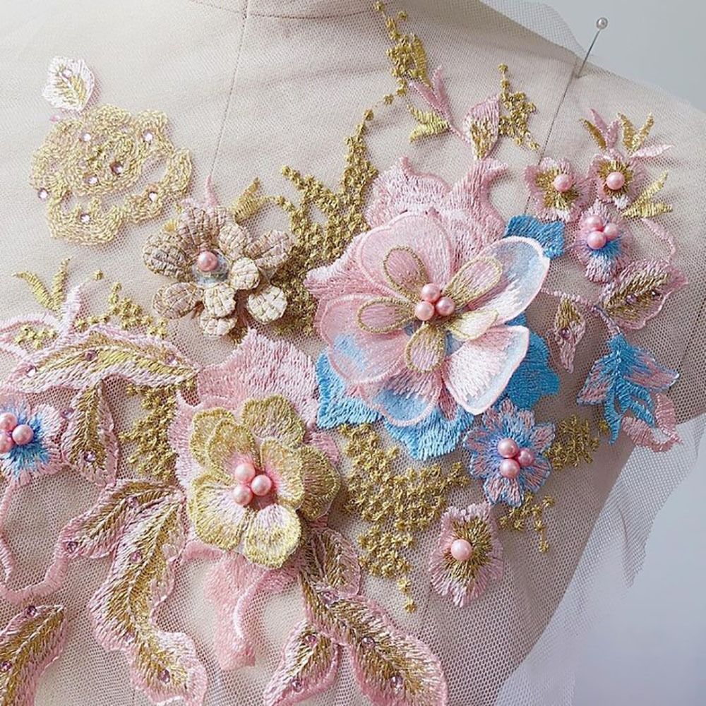 3D Flowers Beaded Lace Fabrics - огляд і ціна Embellishments For Scrapbooking