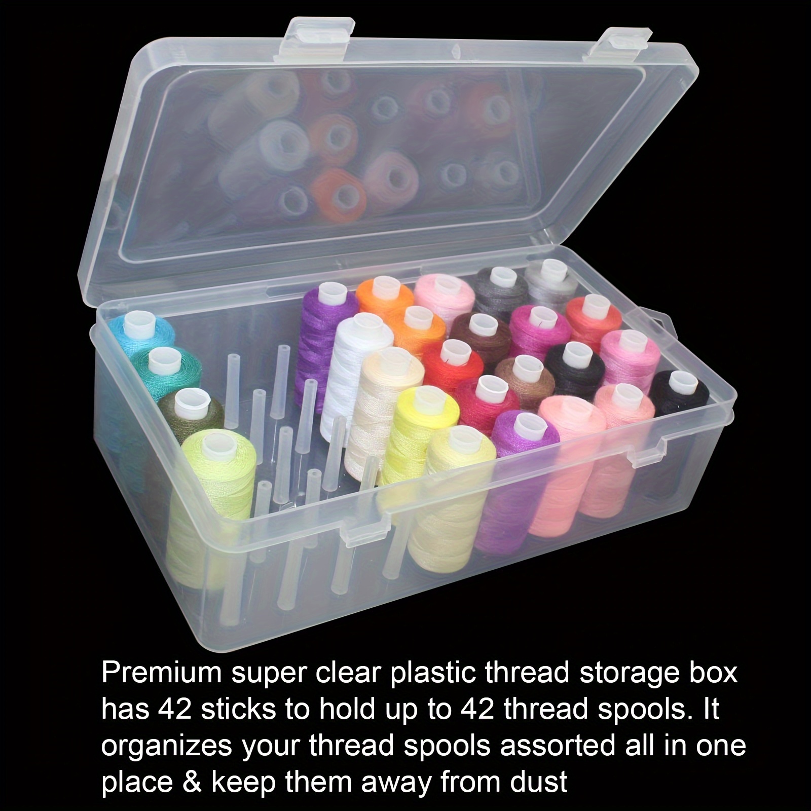 Clear Plastic Sewing Thread St - огляд і ціна Craft Embellishment Storage