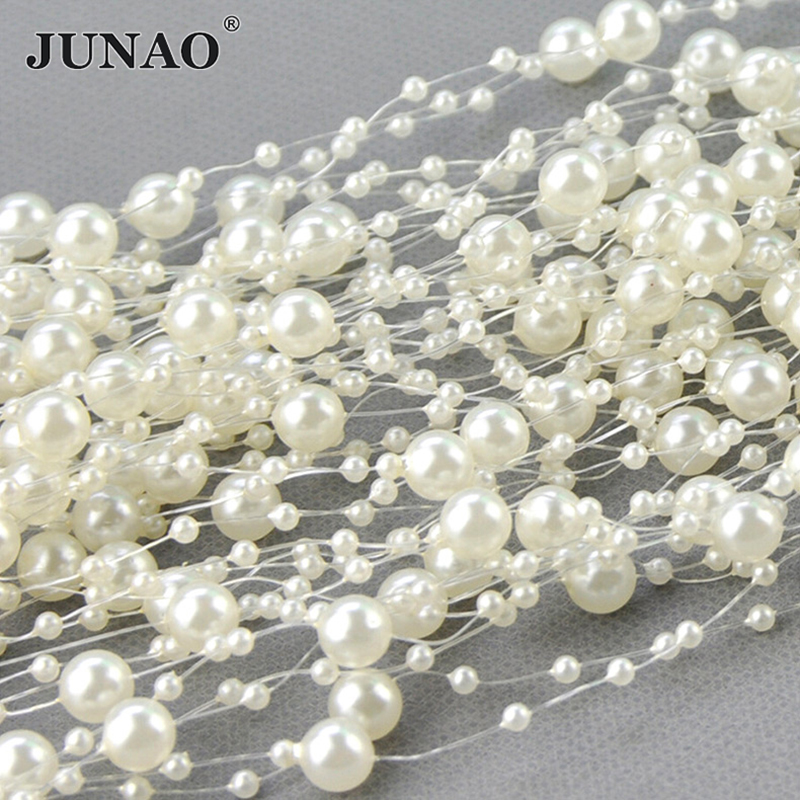 JUNAO 20 Meter 3+8mm White Rou - огляд і ціна Pearl Trim Chain
