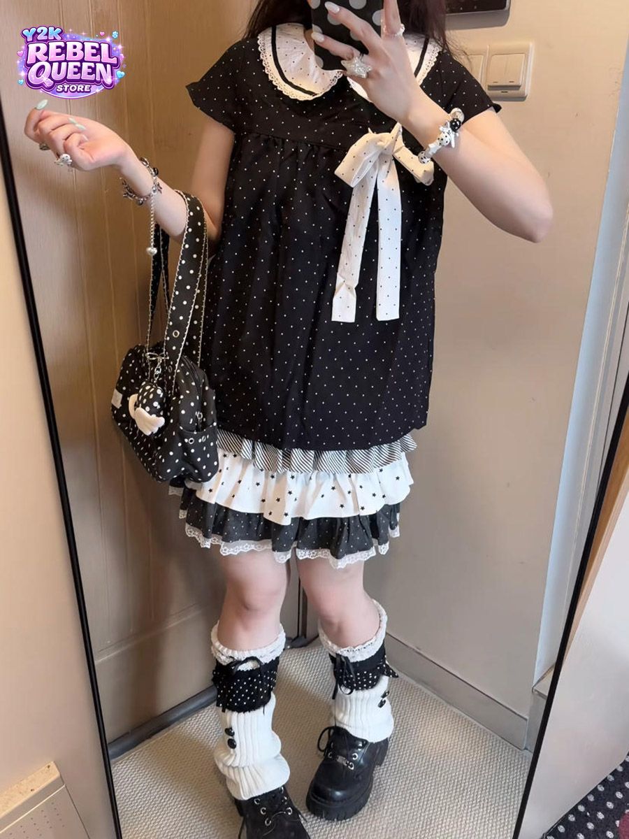 Y2K Kawaii Japanese Polka Dot  - огляд і ціна Lace Ribbon Trim