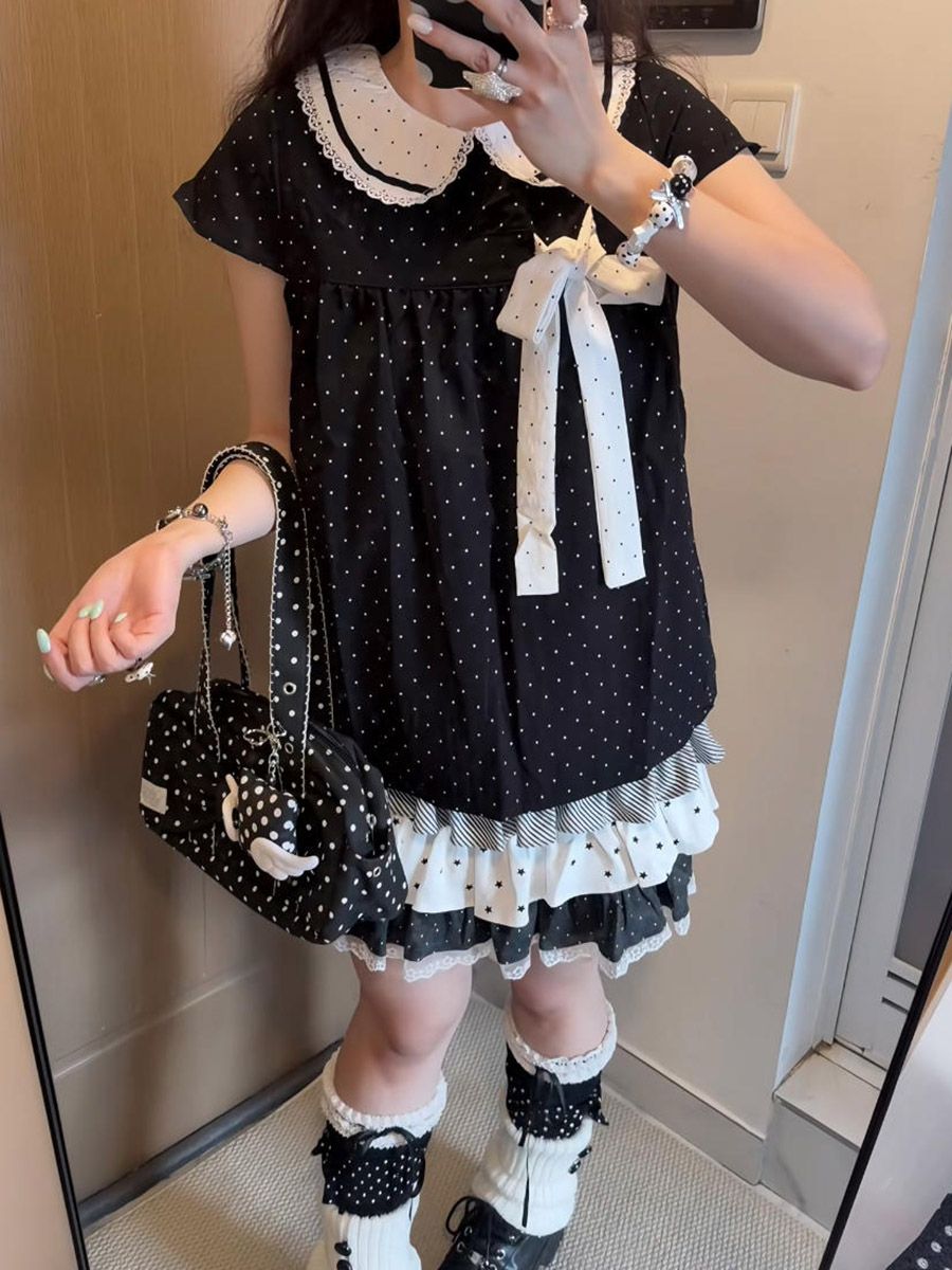 Y2K Kawaii Japanese Polka Dot  - огляд і ціна Lace Ribbon Trim