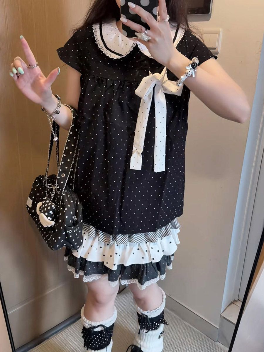 Y2K Kawaii Japanese Polka Dot  - огляд і ціна Lace Ribbon Trim