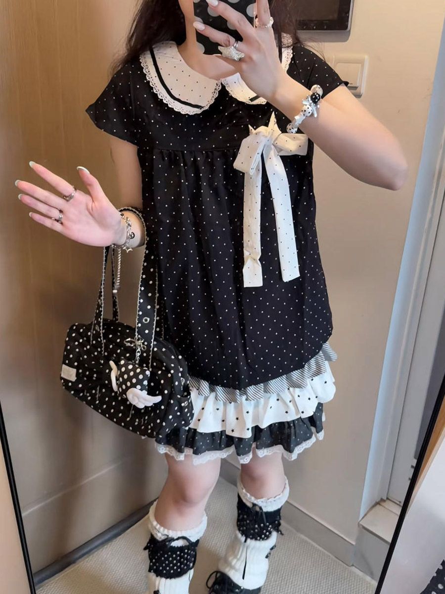 Y2K Kawaii Japanese Polka Dot  - огляд і ціна Lace Ribbon Trim
