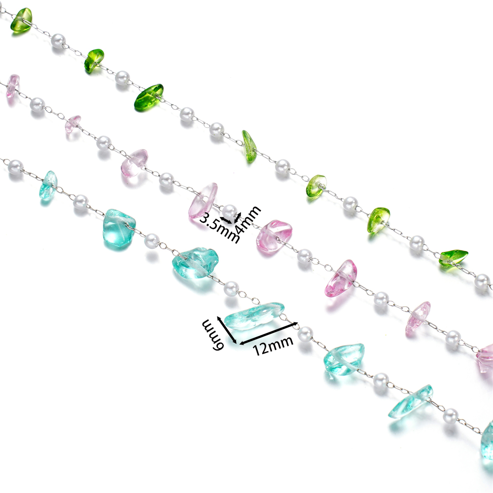 1Meter Crystal Glass Stone And - огляд і ціна Pearl Trim Chain