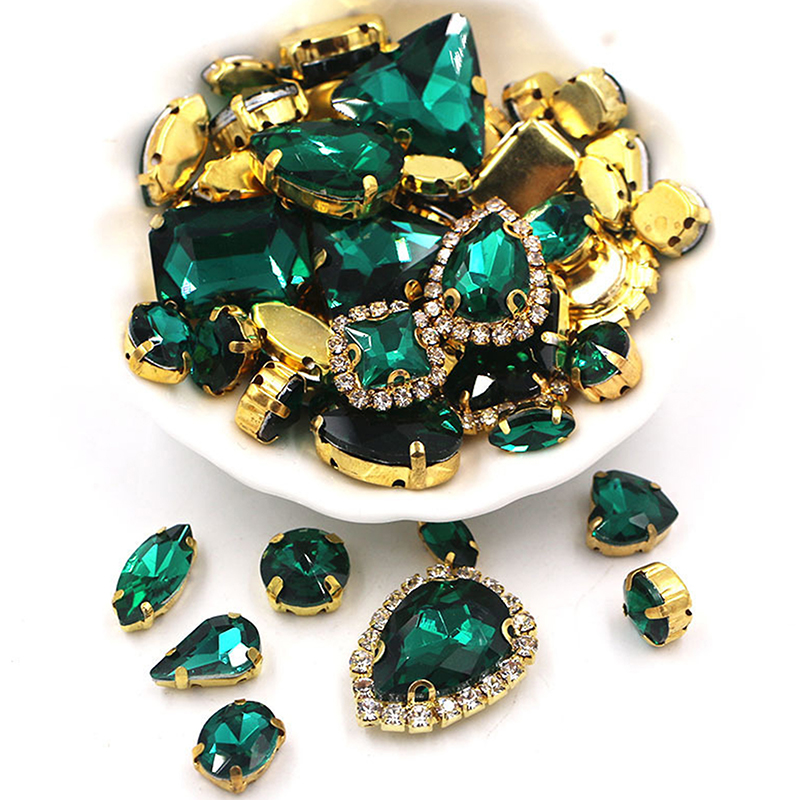 50Pcs 24 Color Mixed Shape Gla - огляд і ціна Sew On Rhinestone