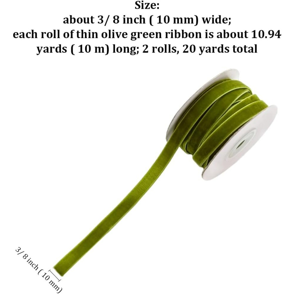 2 Rolls 21.88 Yards 3/8 Inch G - огляд і ціна Velvet Ribbon Roll