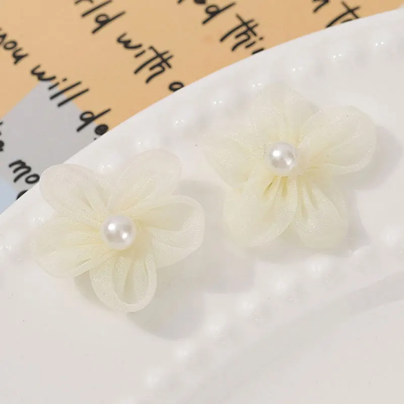 100PCS Pearl Yarn Flower Appli - огляд і ціна Applique Patch Flower