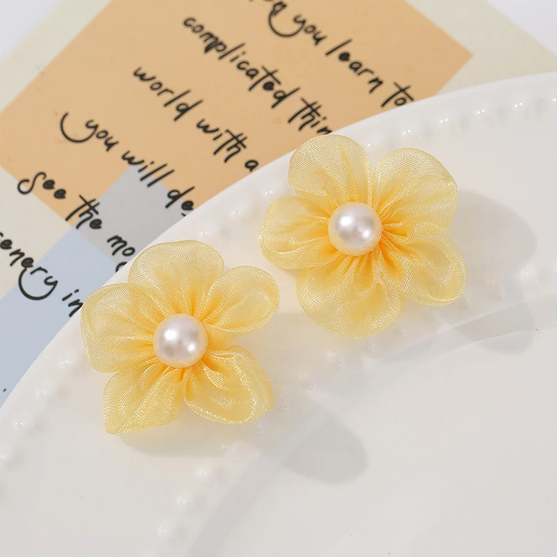 100PCS Pearl Yarn Flower Appli - огляд і ціна Applique Patch Flower