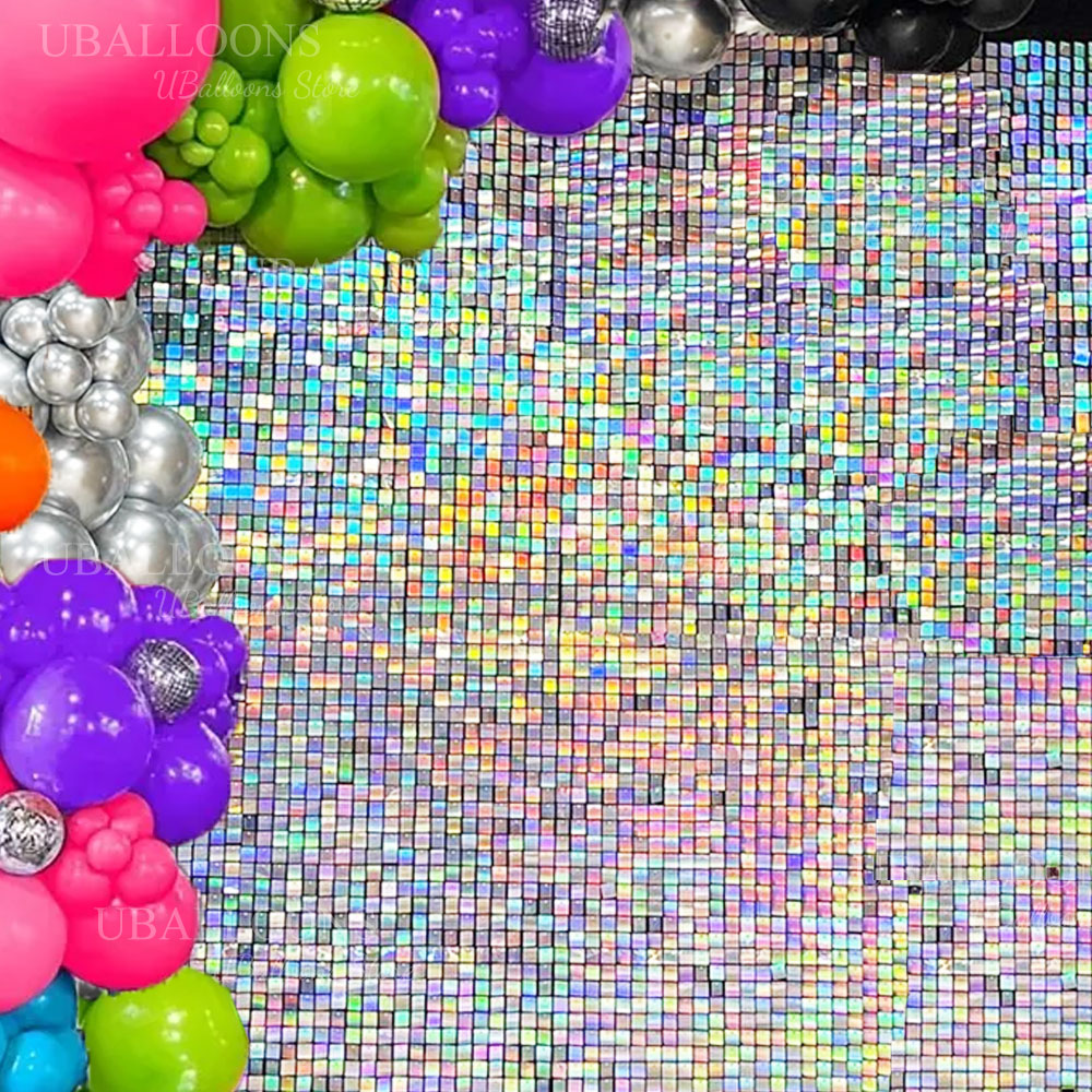 Iridescent Silver Shimmer Wall - огляд і ціна Sequin Fabric Panel