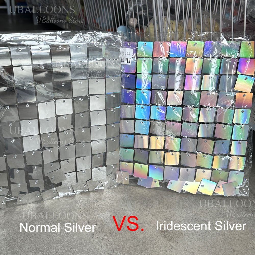 Iridescent Silver Shimmer Wall - огляд і ціна Sequin Fabric Panel