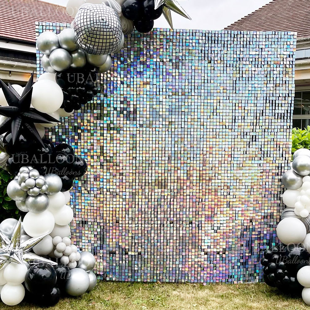 Iridescent Silver Shimmer Wall - огляд і ціна Sequin Fabric Panel