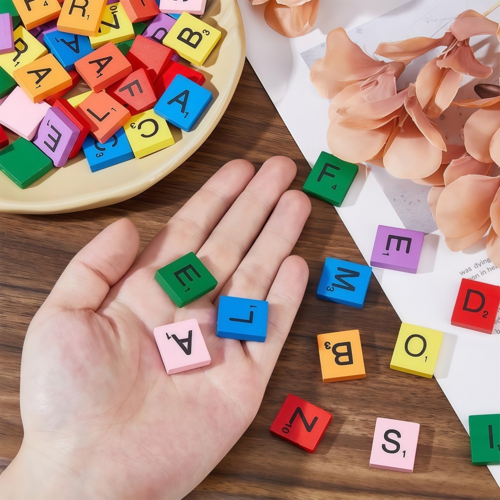 100PCS  Wooden Letter Cubes fo - огляд і ціна Embellish Craft