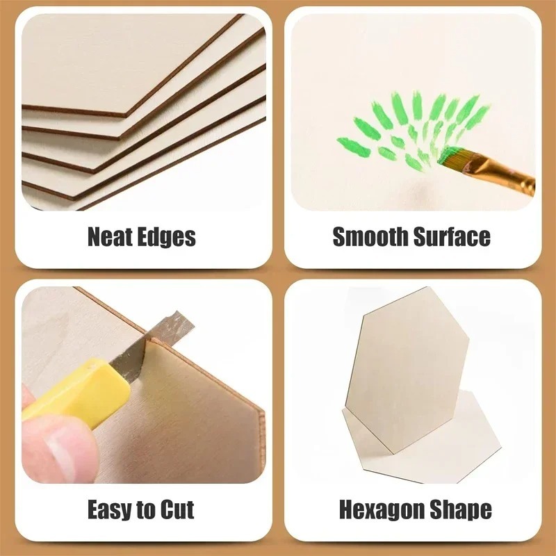 10-120mm Wooden Hexagon Blank  - огляд і ціна Embellish Craft