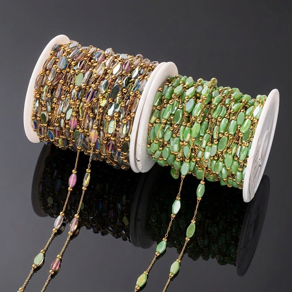 1Meter Stainless Steel Gold Be - огляд і ціна Pearl Trim Chain