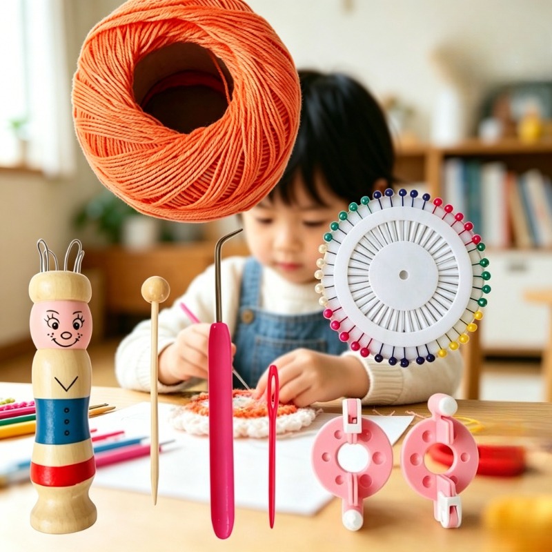 Wooden Doll French Knitter Kid - огляд і ціна Pom Pom Maker Tool