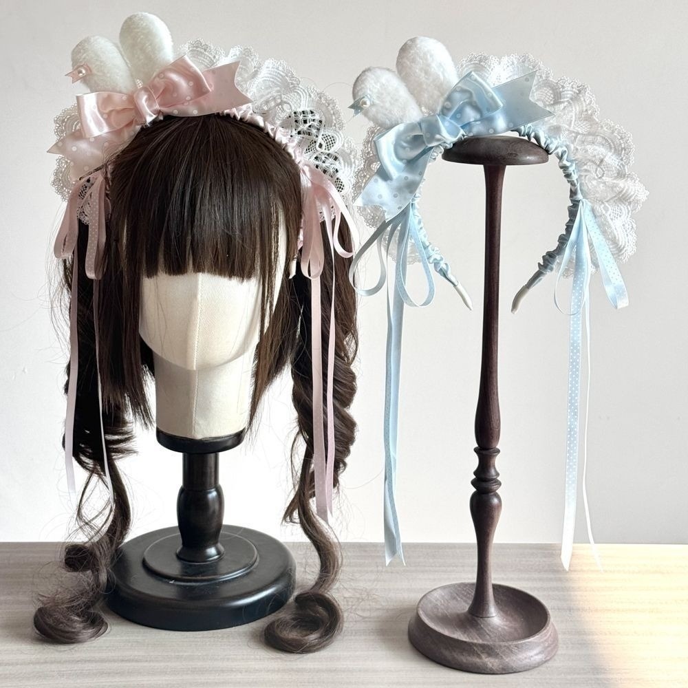 New Polka Dot Bow Bunny Ear He - огляд і ціна Lace Ribbon Trim