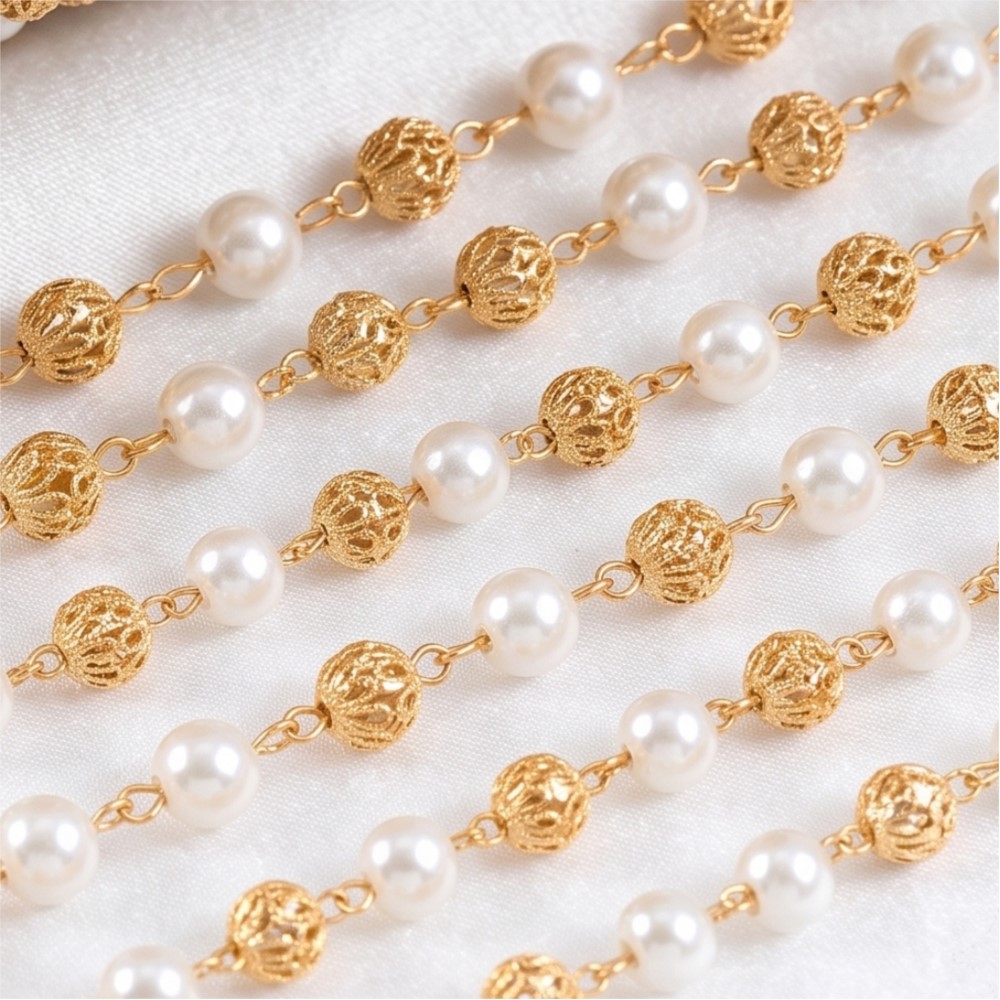 0.5Meter/1Meter Faux Pearl Bra - огляд і ціна Pearl Trim Chain