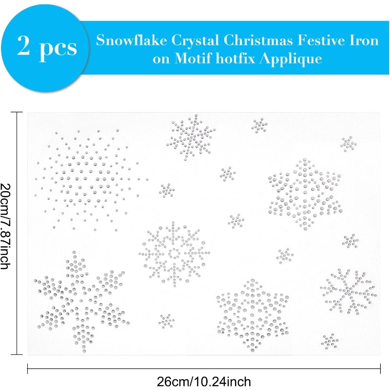 2 Sheet Snowflake Iron on Rhin - огляд і ціна Hotfix Rhinestone Sheet